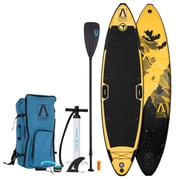 FitNord Aqua Leaf 340 G2 SUP-brettsett, Nordkapp (svart-gul), med karbonfiberåre 1