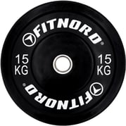 FitNord Vektskive Bumper Black 15 kg 1