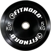 FitNord Vektskive Bumper Black 5 kg 1