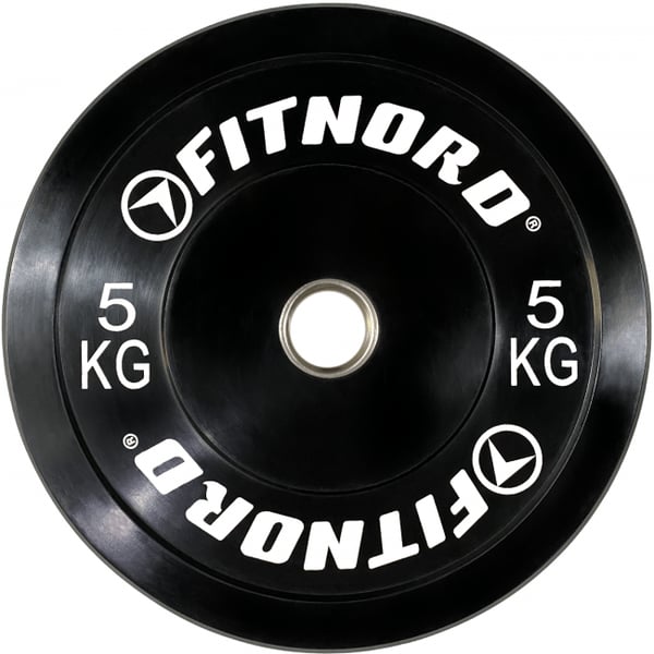 FitNord Vektskive Bumper Black 5 kg 1
