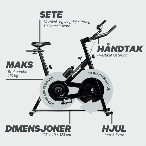 FitNord Racer 100 Spinningsykkel 3