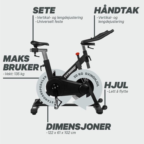 FitNord Racer 500 Spinningsykkel 13
