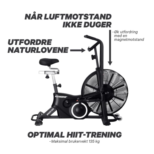 FitNord Invader 1000 Airbike Luftmotstandssykkel G2 6