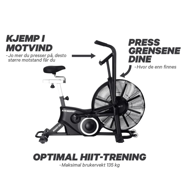 FitNord Invader 500 Airbike Luftmotstandssykkel 7