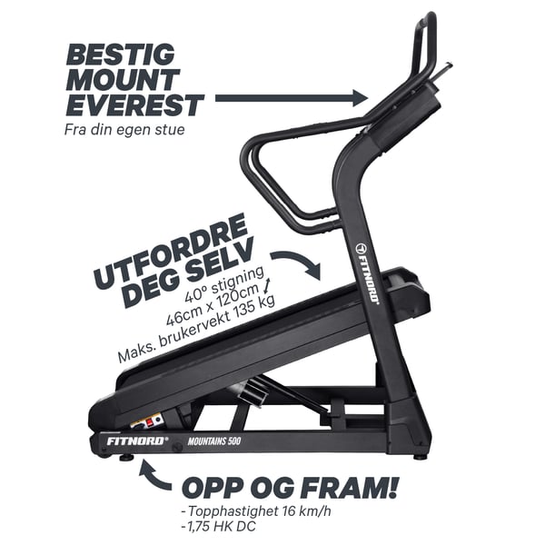 FitNord Mountains 500 Tredemølle *SMØREFRI* 3
