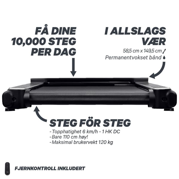 FitNord Walk 300 Gåmølle / Walkingpad *SMØREFRI* 4