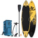 FitNord Aqua Leaf 340 G2 SUP-brettsett, Nordkapp (svart-gul), med karbonfiberåre 1